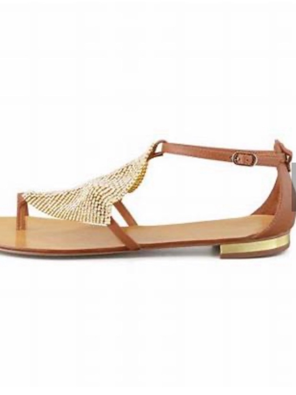 Lola Cruz mesh gold jeweled sandal - Picture 3 of 5